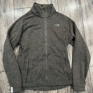 The North Face Heathered Green Full-Zip lightweight Jacket